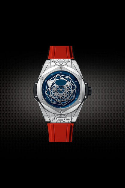 Rubber Strap for Hublot BigBang SANG BLEU I 45MM - My Store